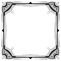 Art Deco Frame , Geometric Decorative Border on White vector