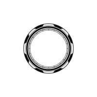 Minimalist Tech Circle Geometric, Abstract, Modern, Black and White vector
