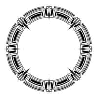 Art Deco Circle Frame Black and White Geometric vector