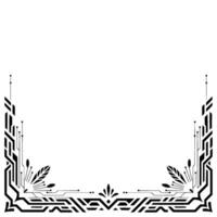 Futuristic Geometric Frame Black White Element for Modern Aesthetics vector