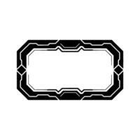 Futuristic Tech Frame, Digital Interface Element, Black on White, Illustration vector