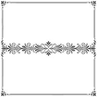 Elegant Black Floral Frame With White Background, vector