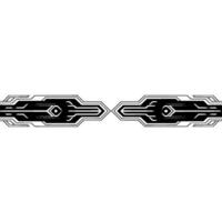 Abstract Tech Border With Geometric , Black and Silver, Modern Background vector