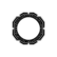 Tech Circuit Ring , Minimalist Black and White vector