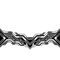 Abstract Tech Circuit Board Elements on White, Minimalist Style vector