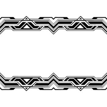 Abstract Geometric Frame in Black and White Modern Tech vector
