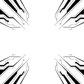 Futuristic Tech Circuitry Frame on Gray Background vector
