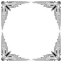 Art Deco Tech Frame Elegant Circuit Board on Gradient vector