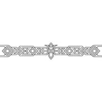 Geometric Border With Floral Element, Modern, Minimalist Style vector