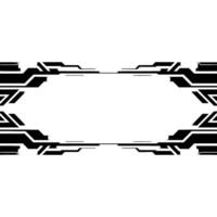 Futuristic Tech Frame Minimalist Black White Background vector
