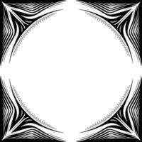 Abstract Black and White Frame With Wavy Lines Circular Form vector
