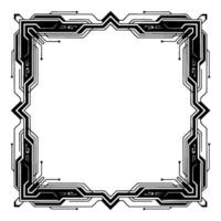 Futuristic Tech Frame Abstract Circuitry , vector