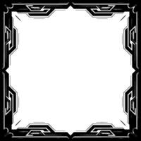 Futuristic Black and White Border Frame, Geometric Element vector