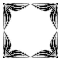 Art Nouveau Frame Elegant Black White Decorative Border for Elements vector