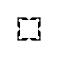 Minimalist Geometric Square Frame, Black and White vector