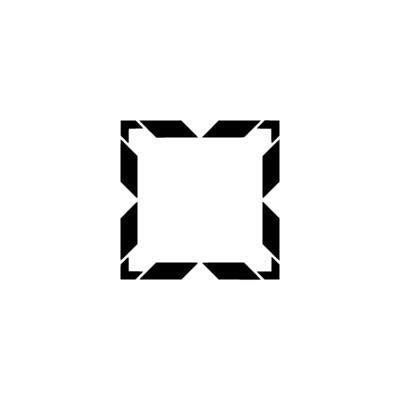 Minimalist Geometric Square Frame, Black and White