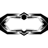 Geometric Tech Frame Futuristic Black and White vector