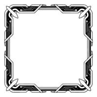 Futuristic Tech Frame With Glowing Accents Digital Border vector