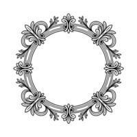 Ornate Circular Frame Elegant on White Background vector