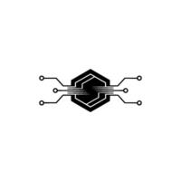 Hexagon Tech Circuit Board , Modern, Minimalist vector