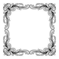 Elegant Swirl Frame Black and White Ornament for Invitations Graphics vector