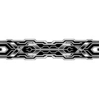 Futuristic Tech Border Black White Geometric Element on Gradient vector