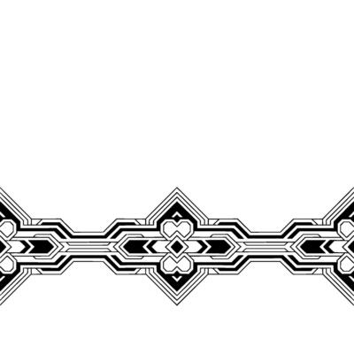 Art Deco Geometric Border, Black White, Modern