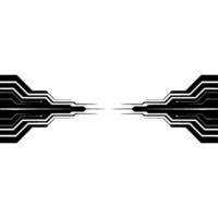 Abstract Tech Circuitry Element, Futuristic, Minimalist, White Space vector