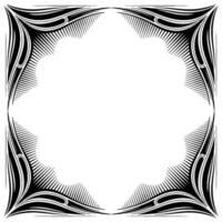Intricate Black and White Geometric Frame vector