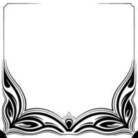 Elegant Decorative Floral Border Frame, Black and White, Abstract vector