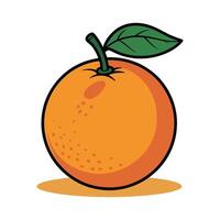 elegant of orange with leaves illustration isolated on white background vector