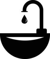 Sink icon. Wash Basin Icon. illustration of a sink with a faucet vector