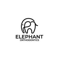 elephant and dental line art, unique logo designs vector