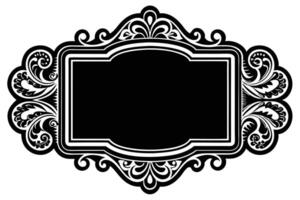 Elegant Black and White Ornate Frame with Flourishes A Vintage Decorative Design for Elegant Announcements vector