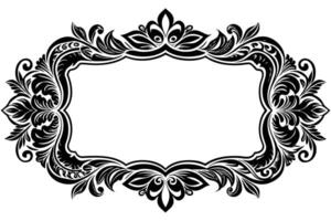Elegant Black and White Floral Frame Design Ornate Decorative Border for Vintage, Luxury, or Classic Projects vector