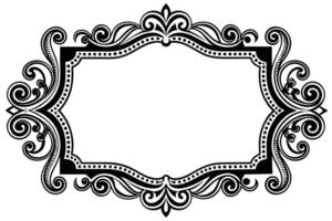 Elegant Black and White Ornate Frame, Vintage Flourish Design, Perfect for Elegant Invitations, Cards, and Decorative Projects, Adds a Touch of Classic Style vector