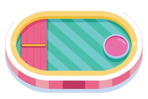 Charming Pastel Oval Pool A Serene Summer Escape in a Whimsical Setting - Professional digital artwork with vibrant colors and detailed composition vector