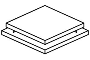 Minimalist Isometric Illustration of a Two-Layered Square Platform, Modern Architectural Design Element, Clean and Simple Aesthetic vector