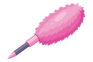 Charming Pink Feather Duster for Effortless Cleaning, a Delightful Home Accessory in a Clean and Minimalist Style vector