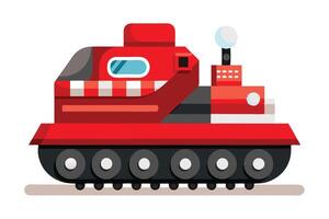 Futuristic Red Exploration Rover Rolling Across an Alien Planet A Vibrant, Retro-Styled Illustration - Professional digital artwork with vibrant colors and detailed composition vector