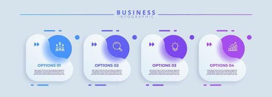 Infographic label template with icons and four clear steps. Perfect for visualizing processes, enhancing presentations, creating workflow layouts vector