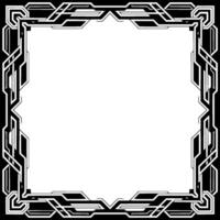 Geometric Frame Futuristic Black White Border, Space for Text vector
