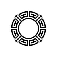 Minimalist Geometric Circle Pattern, Black White Decorative Element vector
