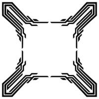 Geometric Frame With Rays Minimalist Black and White vector