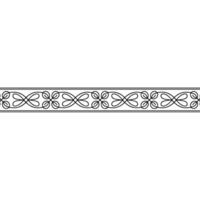 Elegant Linear Border Black Floral Pattern on Neutral Background vector