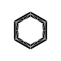Geometric Black Hexagon Minimalist on White Background vector