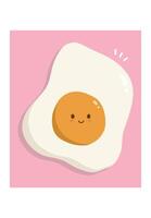 Sunny side up scrambled egg cute colorful design illustration editable for use vector