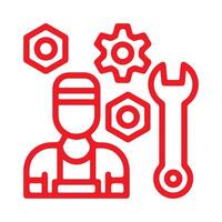 Funny cartoon mechanic robot with heart icon set design concept illustration vector