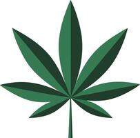 Cannabis Leaf Illustration with Green Color Simple Design for Botanical and Herbal Concepts vector