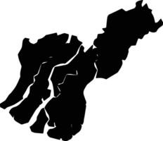 Labutta Myanmar silhouette map vector